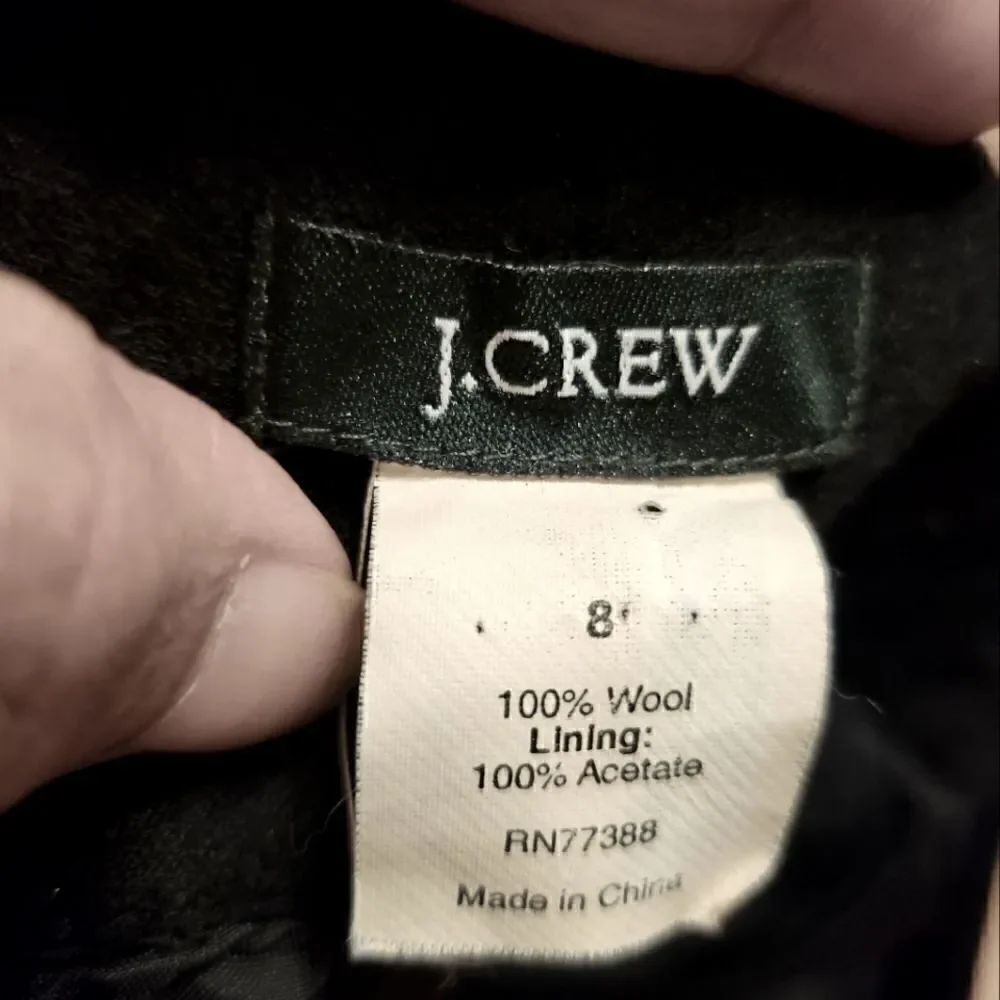 J. Crew Front Split Wool Mini Skirt Black Size 8